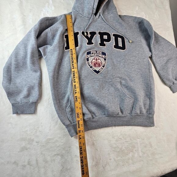 NYPD Hoodie Men’s Large Gray Made in Korea NYC Police Blue Lives New York - Picture 6 of 11